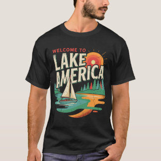 T-shirt Bienvenue sur Lake America Vintage Sailboat