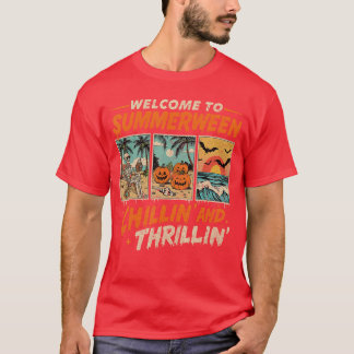 T-shirt Bienvenue sur Summerween Skeleton Beach Design 1