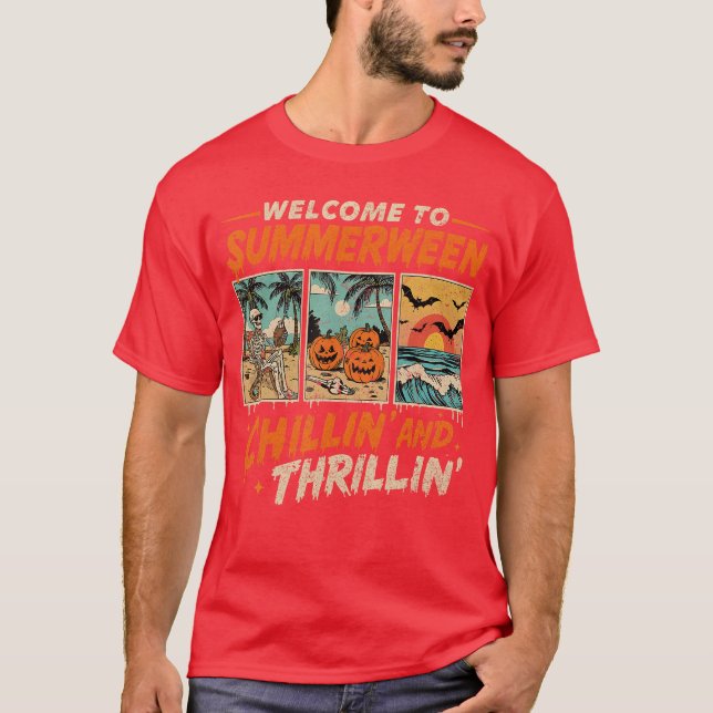 T-shirt Bienvenue sur Summerween Skeleton Beach Design 1 (Devant)