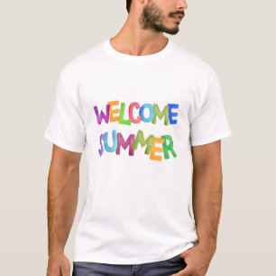T-shirt bienvenue typographie colorée de vacances d'été