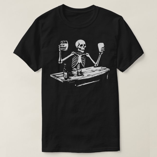 T-shirt bière à squelette (Design devant)
