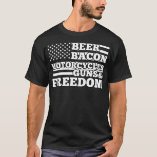 T-shirt Bière Bacon Motorcycles Armes et liberté Corps j
