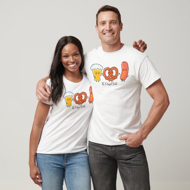 T-shirt Bière, Brats Pretzel, La Date Parfaite (Unisexe)
