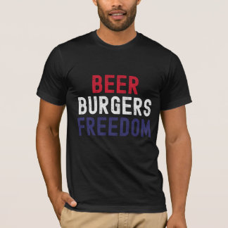 T-shirt Bière, Burgers, Liberté