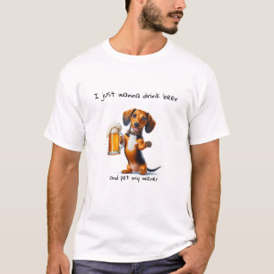 T-shirt Bière drôle de teckel