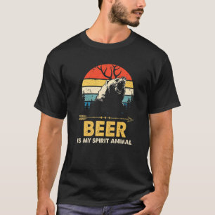 T-shirt Bière Est Mon Esprit Animal Ours Deer Boire Pub Re