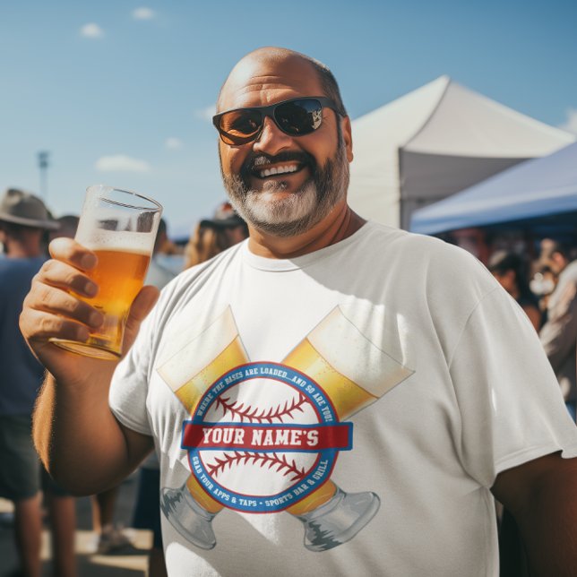 T-shirt Bière et baseball personnalisés (Baseball and brews are the favorite tailgate accessory to this perssonalized t-shirt!)