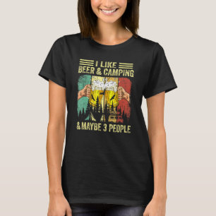 T-shirt Bière Et Camping Costume Vintage Pour Hommes Femme
