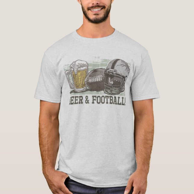 T-shirt Bière et le football par des studios de Mudge (Devant)