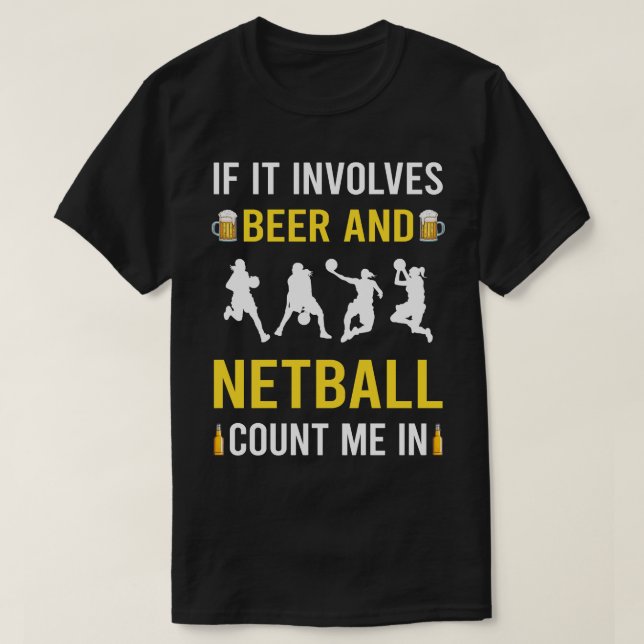 T-shirt Bière Et Netball (Design devant)