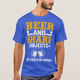 T-shirt Bière Et Objets Sharp Drôle Ax Jetant Citation