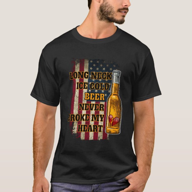 T-shirt Bière froide à longue cou (Devant)