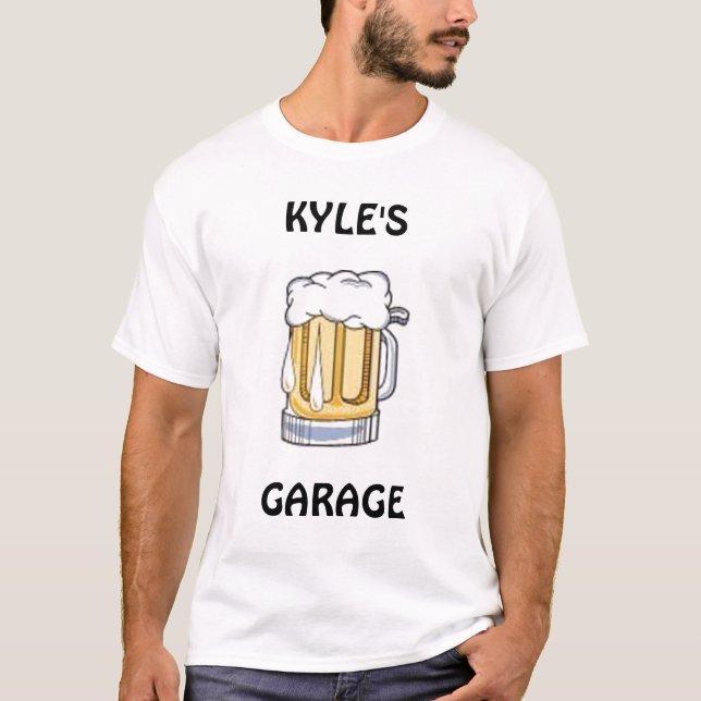 T-shirt bière, KYLE, GARAGE - customisé (Devant)