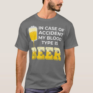 T-shirt Bière Lover Cadeau Mon groupe sanguin est Bière 