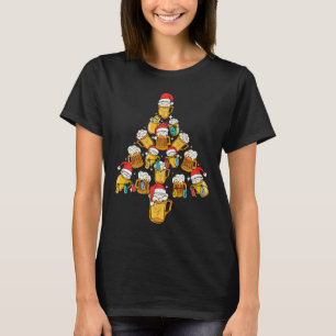 T-shirt Bière Noël Arbre Ornements Vacances Boire Noël