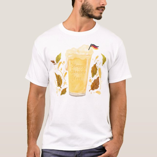 T-shirt Bière Oktoberfest personnalisée avec drapeau allem (Devant)