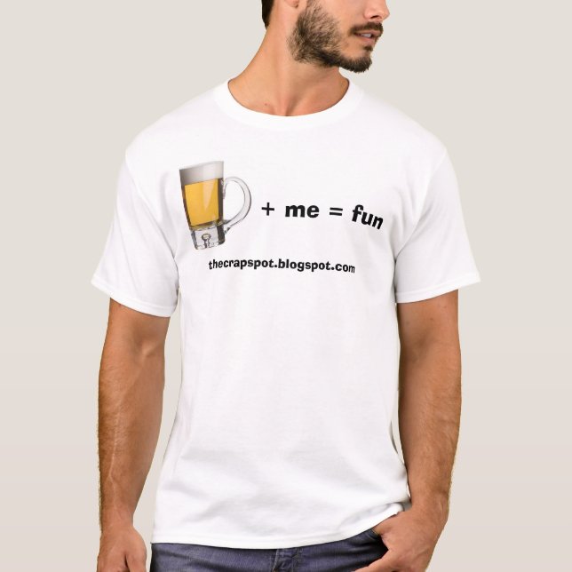 T-shirt Bière plus moi amusement d'égaux (Devant)