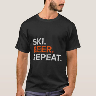 T-shirt Bière Ski vintage Répéter Funny Fan Ski