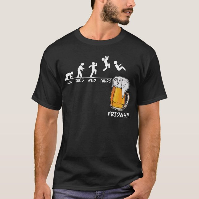 T-shirt Bière Vendredi Week Week Bières Vendredi Funny Biè (Devant)