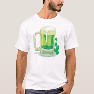 T-shirt Bière verte et Shamrock