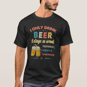 T-shirt Bière Vintage Je Ne Bois Que De La Bière 3 Jours P
