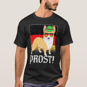 T-shirt Bières de chien Corgi Oktoberfest Prost Drapeau al
