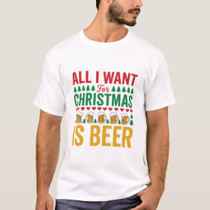 T-shirt Bières de Noël Conception de boisson de vacances d
