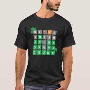T-shirt Bières Irlandais Boire Boire Drunk Funny Crossword