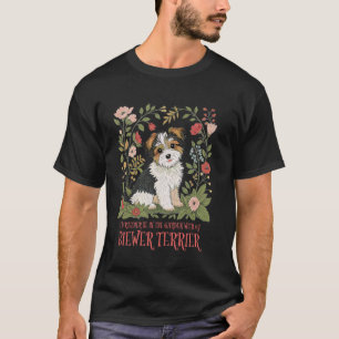 T-shirt Biewer Terrier dans un jardin