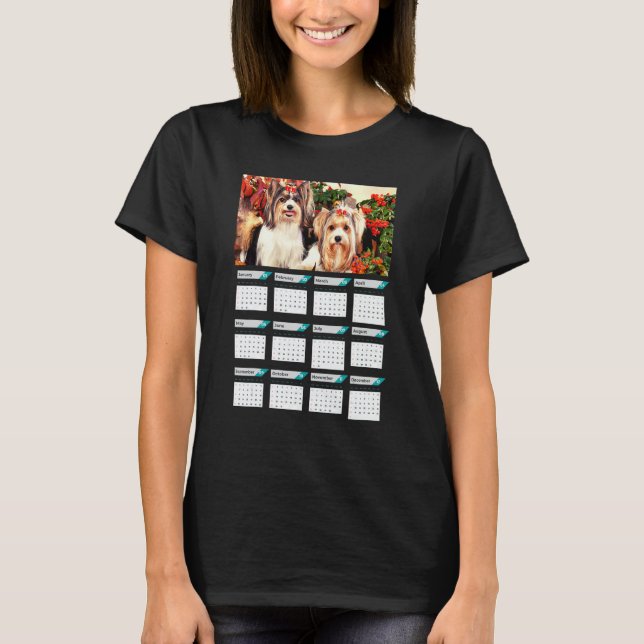 T-shirt Biewer Terrier Puppies Calendar 2023 (Devant)