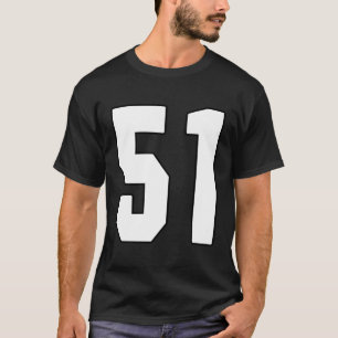 T-shirt Big 51 Jersey Numéro 51 Uniforme Plus grand Fan Fa