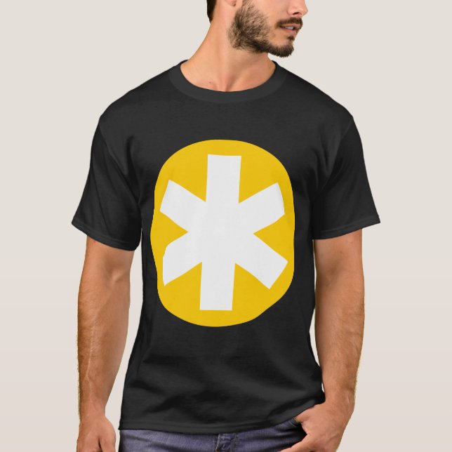 T-shirt Big Asterisk - Ambre et blanc (Devant)