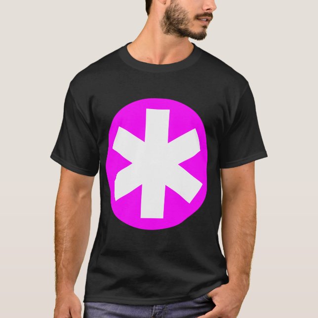 T-shirt Big Asterisk - Magenta et blanc (Devant)