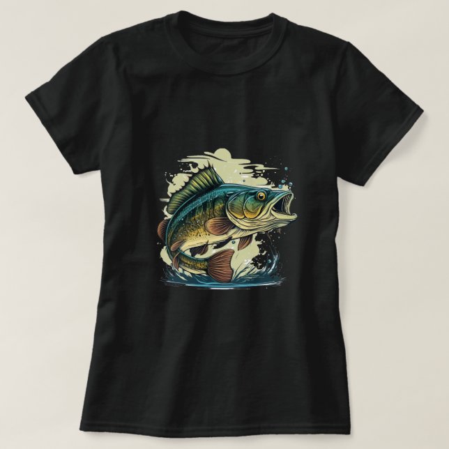 T-shirt big-bass-fish-vecteur-dessin-T-shirt-big-bass-fish (Design devant)