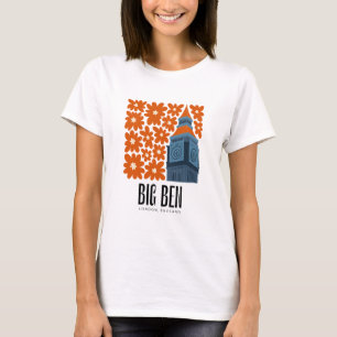 T-shirt Big Ben Londres Angleterre Voyage abstrait art flo
