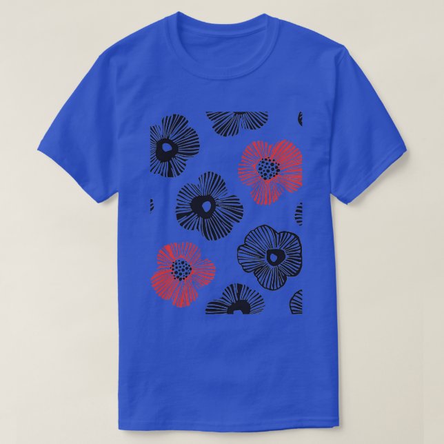 T-shirt Big Blooming Daisies Flowers Pattern (Design devant)
