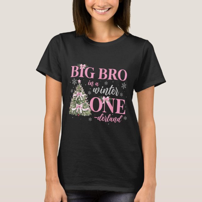T-shirt Big Bro In A Winter Onederland Birthday Girl Chris (Devant)