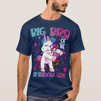 T-shirt Big Bro of the Birthday Girl Flossing Unicorn Big 