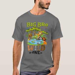 T-shirt Big Bro Of The Wild One Zoo Anniversaire Woodland
