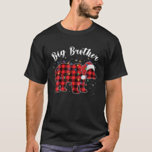 T-shirt Big Brother Bear Buffalo Red Plaid Family Christma
