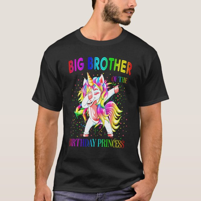 T-shirt Big Brother De La Princesse Anniversaire Dabbing U (Devant)