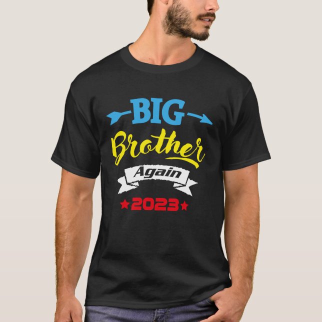 T-shirt Big Brother de nouveau 2023 Grossesse Faire-part T (Devant)