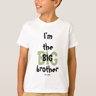 T-shirt Big Brother Est. Date Fun Green Black Texte