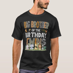T-shirt Big Brother Of The Birthday Twins Safari Wild One