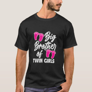 T-shirt Big Brother Of Twin Girls New Brother Sibling Twi