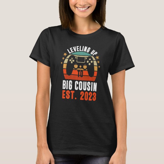 T-shirt Big Cousin Gamer Baby Announcement Gender Reveal G (Devant)