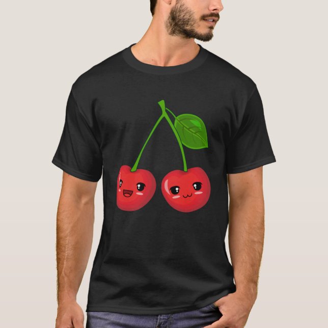 T-shirt Big Cute Cherries Halloween Costume Red Cherry (Devant)