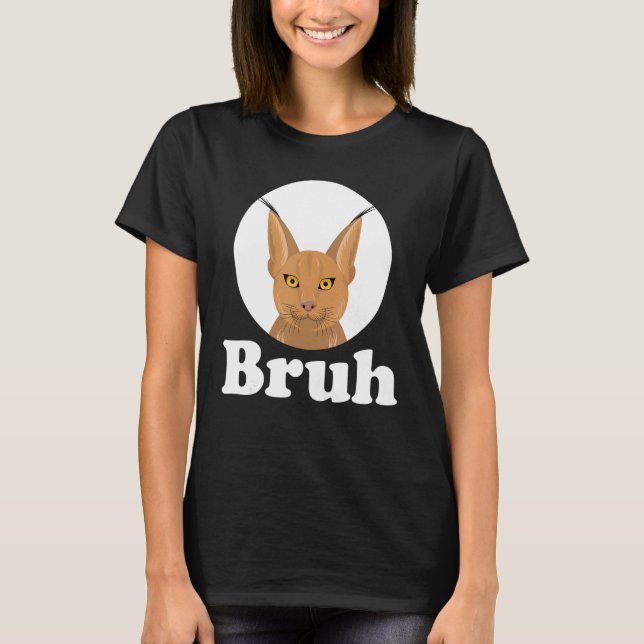 T-shirt Big Floppa Caracal Cat Meme Bruh (Devant)