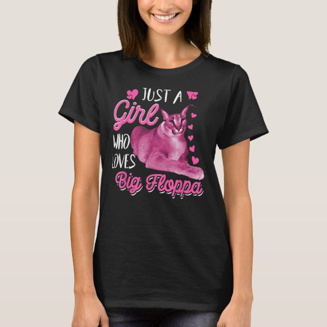 T-shirt Big Floppa Caracal Chat Mème fille qui aime Big Fl (Devant)