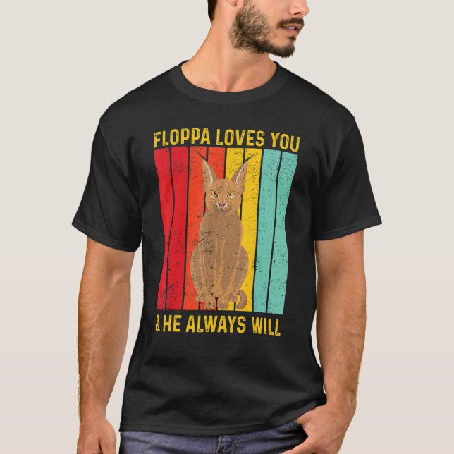 T-shirt Big Floppa Caracal Retro Floppa Vous Aime Il Toujo (Devant)